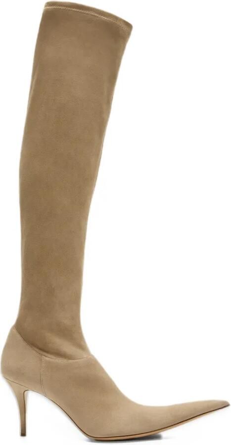 Acne Studios stretch suede boots Beige