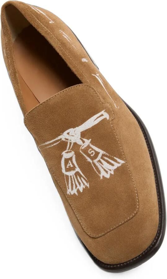 Acne Studios Suède loafers met print Bruin - Foto 4