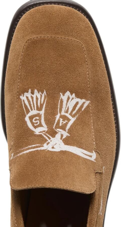 Acne Studios Suède loafers met print Bruin - Foto 5