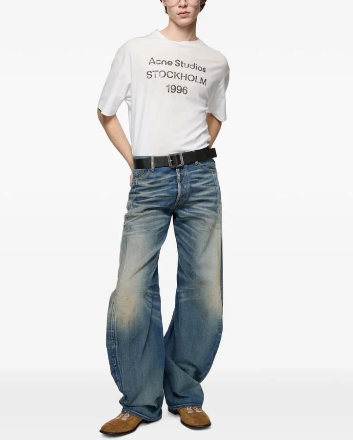 Acne Studios Suède loafers met print Bruin - Foto 3