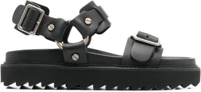 Acne Studios buckle-fastening leather sandals Zwart