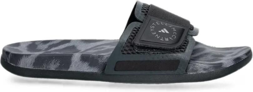 Adidas by Stella McCartney Slippers met luipaard-print en klittenband Zwart