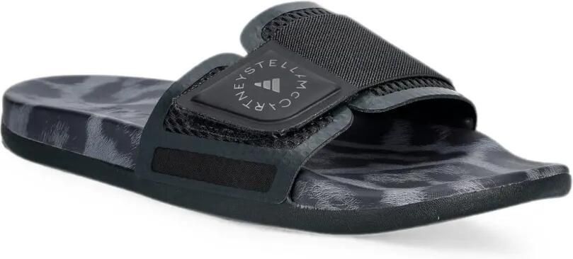 Adidas by Stella McCartney Slippers met luipaard-print en klittenband Zwart - Foto 4