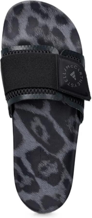 Adidas by Stella McCartney Slippers met luipaard-print en klittenband Zwart - Foto 2