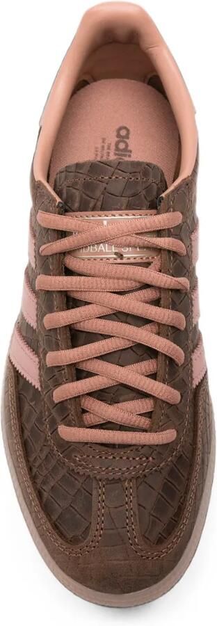 Adidas Handball Spezial leren sneakers met krokodillen-reliëf Bruin