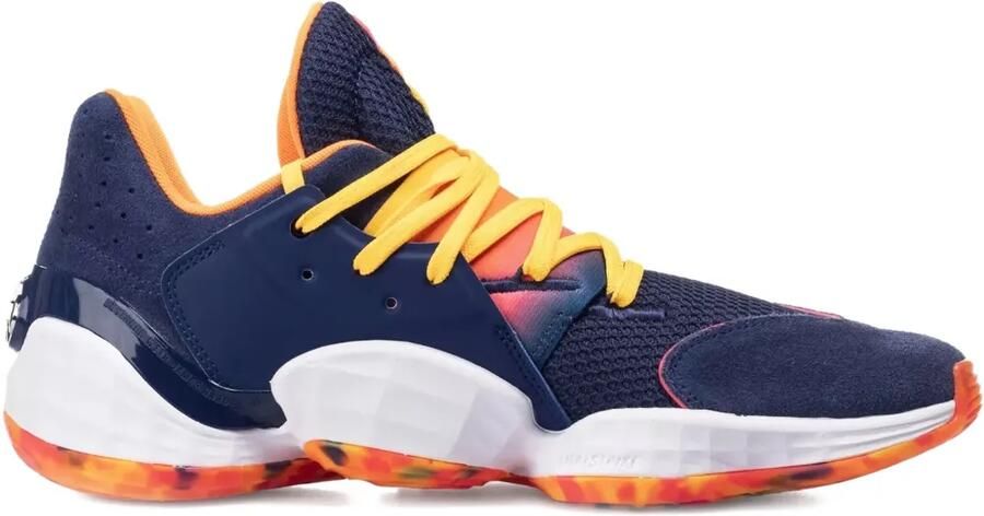 Adidas Harden Vol. 4 "Tech Indigo Signal Pink Solid Gold" sneakers Blauw