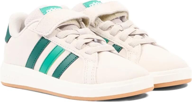 Adidas Kids Gestreepte leren sneakers met klittenband Beige