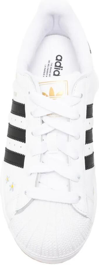 Adidas Kids Super Star leren sneakers met bloe print Wit - Foto 3