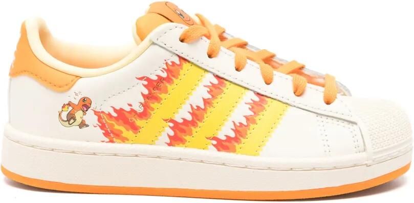 Adidas Kids Superstar II C Pokémon-print lace-up sneakers Beige