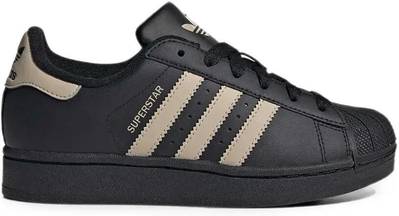 Adidas Kids Superstar II sneakers met schelpen neus Zwart