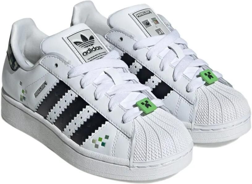 Adidas Kids Superstar "Minecraft Creeper" sneakers Wit