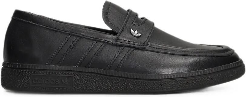 Adidas Leren loafers met logoplakkaat Zwart