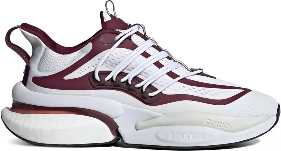 Adidas Mississippi State Alphaboost V1 "Cloud White Team Maroon Cool Grey" sneakers Wit