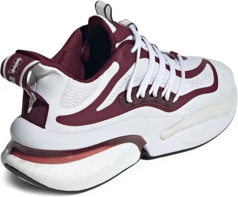 Adidas Mississippi State Alphaboost V1 "Cloud White Team Maroon Cool Grey" sneakers Wit - Foto 2