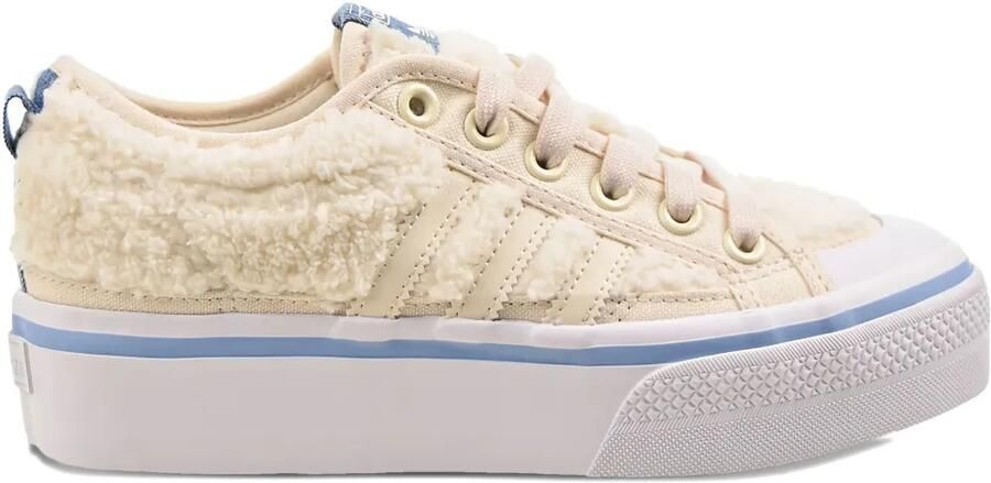 Adidas Nizza sherpa sneakers met plateauzool Beige