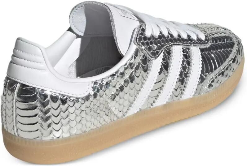 Adidas Samba gestreepte sneakers met slangen-effect Zilver - Foto 3