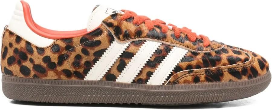 Adidas Samba OG gestreepte sneakers met dierenprint Bruin