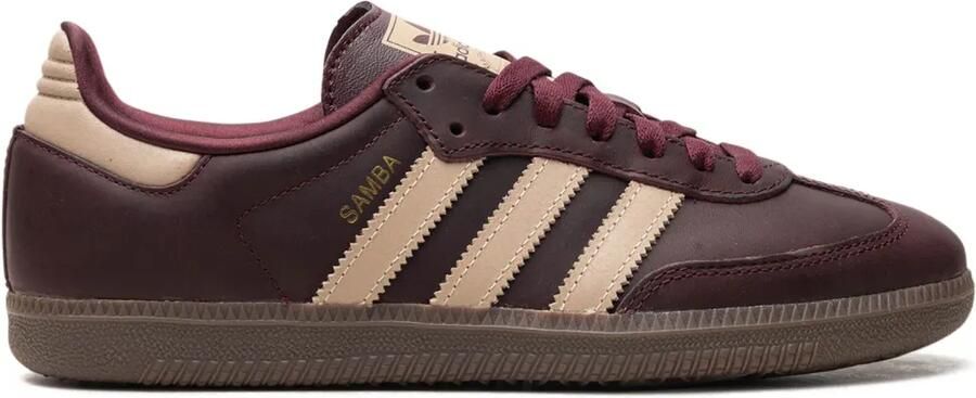 Adidas Samba OG "Maroon Crystal Sand Gold Metallic" sneakers Bruin