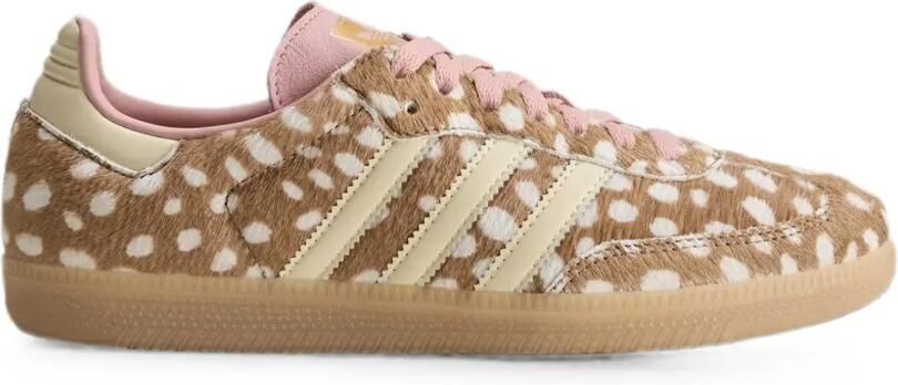 Adidas Mei Taekwondo sneakers met luipaard-print Beige