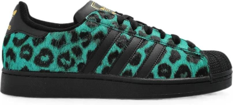 Adidas Superstar II leren sneakers met luipaardprint Groen