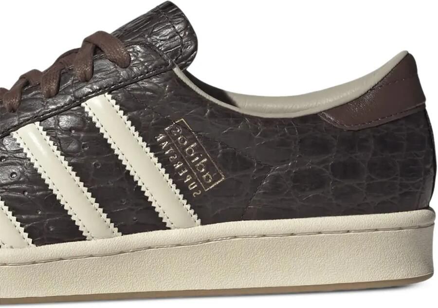 Adidas Superstar leren sneakers met krokodillen-reliëf Bruin - Foto 4