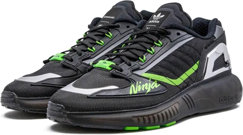 Adidas "x Kawasaki ZX 5K Boost Ninja sneakers" BLACK GREEN METALLIC SILVER - Foto 3