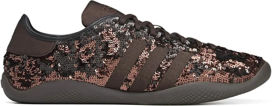 Adidas x Wales Bonner gestreepte sneakers met pailletten Bruin