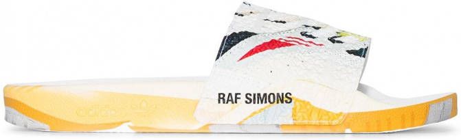 adidas X Raf Adilette rubberen slippers Wit