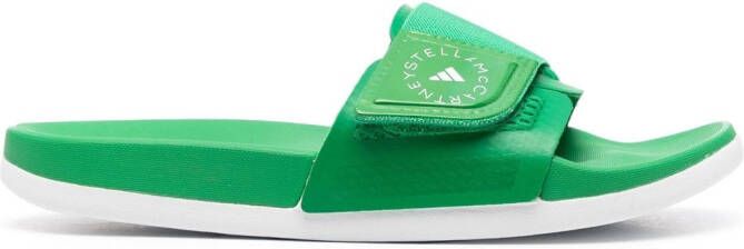 Adidas by Stella McCartney Slippers met klittenband Groen