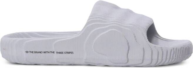 Adidas Island Club Adilette 22 geribbelde slippers Wit