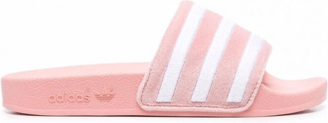 Adidas Gestreepte slippers Roze