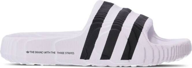 adidas Island Club Adilette 22 geribbelde slippers Wit