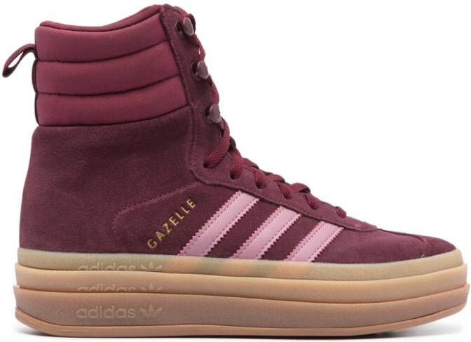 adidas side-stripe padded-ankle sneakers Rood