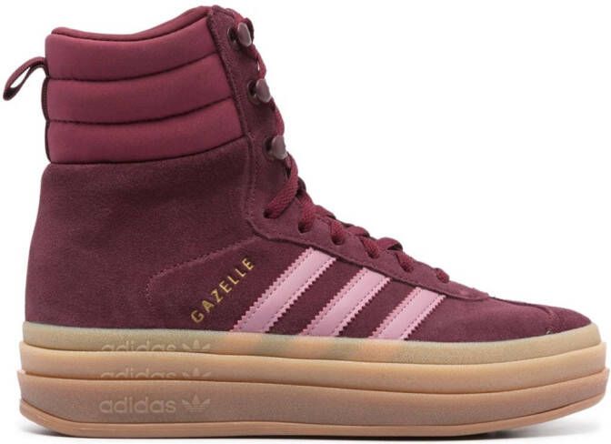 Adidas side-stripe padded-ankle sneakers Rood