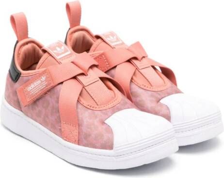Adidas side-stripe padded-ankle sneakers Rood