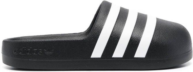 Adidas Gestreepte slippers Zwart