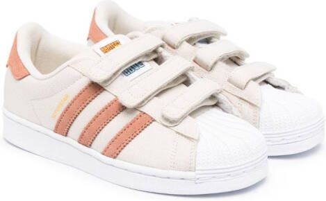 Adidas Super-Star sneakers met klittenband Beige