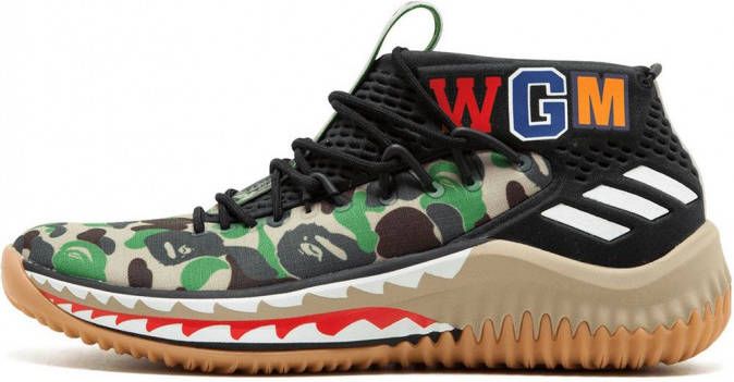 Adidas x BAPE 4 "Green Shark ABC Camo" sneakers Zwart