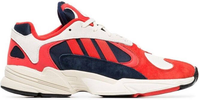 Adidas Yung 1 suède en katoenen sneakers Rood