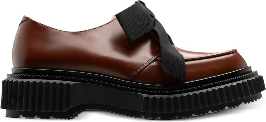 Adieu Paris Derby schoenen met plateauzool en strik Bruin
