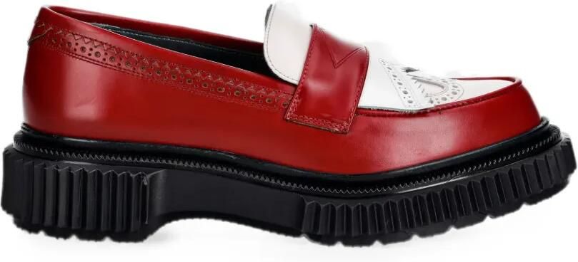 Adieu Paris Leren loafers met brogue-detail Rood