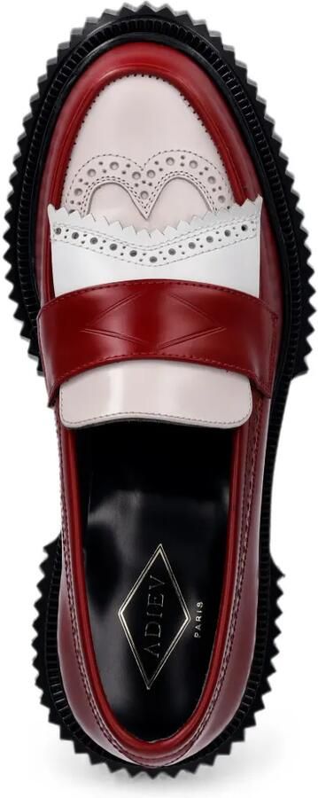 Adieu Paris Leren loafers met brogue-detail Rood - Foto 4