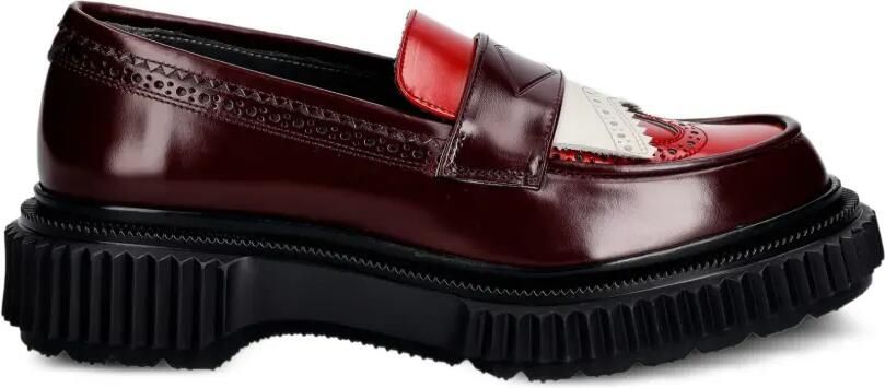 Adieu Paris Leren loafers met brogue-detail Rood