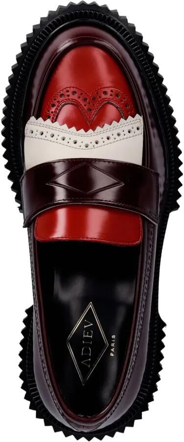 Adieu Paris Leren loafers met brogue-detail Rood - Foto 4