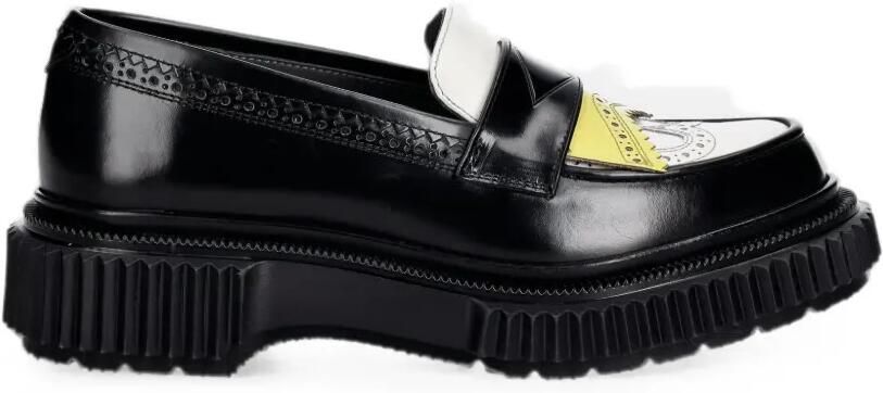Adieu Paris Loafers met brogue-detail en plateauzool Zwart