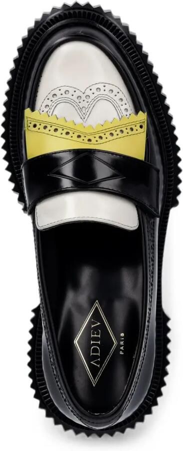 Adieu Paris Loafers met brogue-detail en plateauzool Zwart - Foto 4