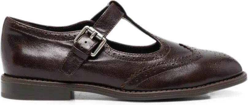 ADRIANNA FERETTI Pumps met brogue-detail en T-bandje Bruin