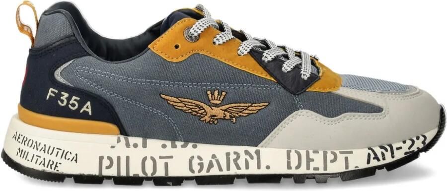 Aeronautica Militare Aeronautical sneakers met borduurwerk Grijs