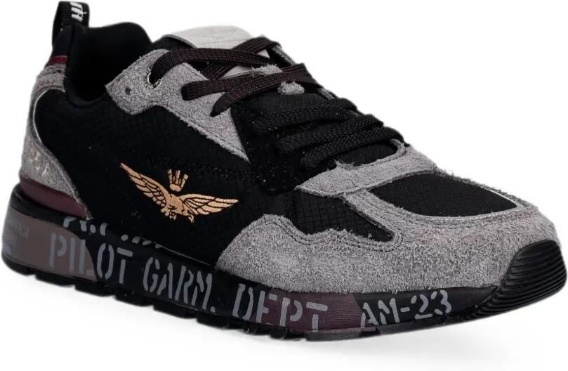 Aeronautica Militare Low-top sneakers met vlakken en geborduurd logo Zwart - Foto 2