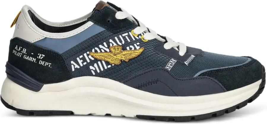 Aeronautica Militare Navigational sneakers met geborduurd logo Blauw